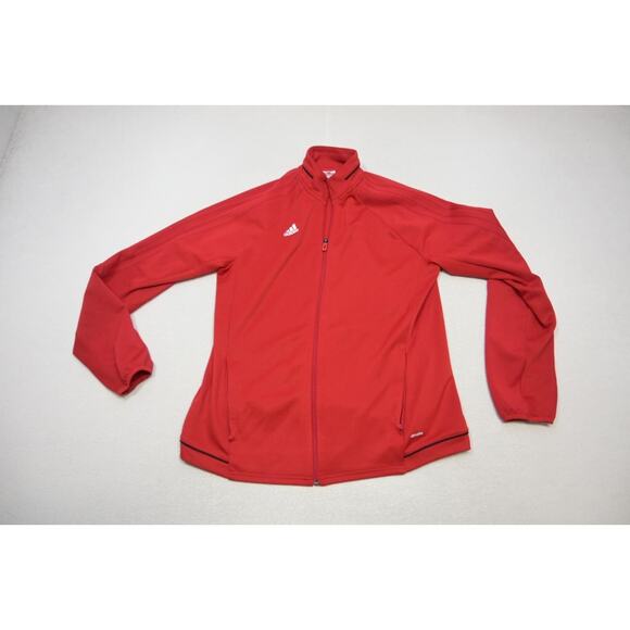 Adidas Track Jacket Climalite Red Full Zip Performance Athletic Womens Sz XL - Picture 5 of 10
